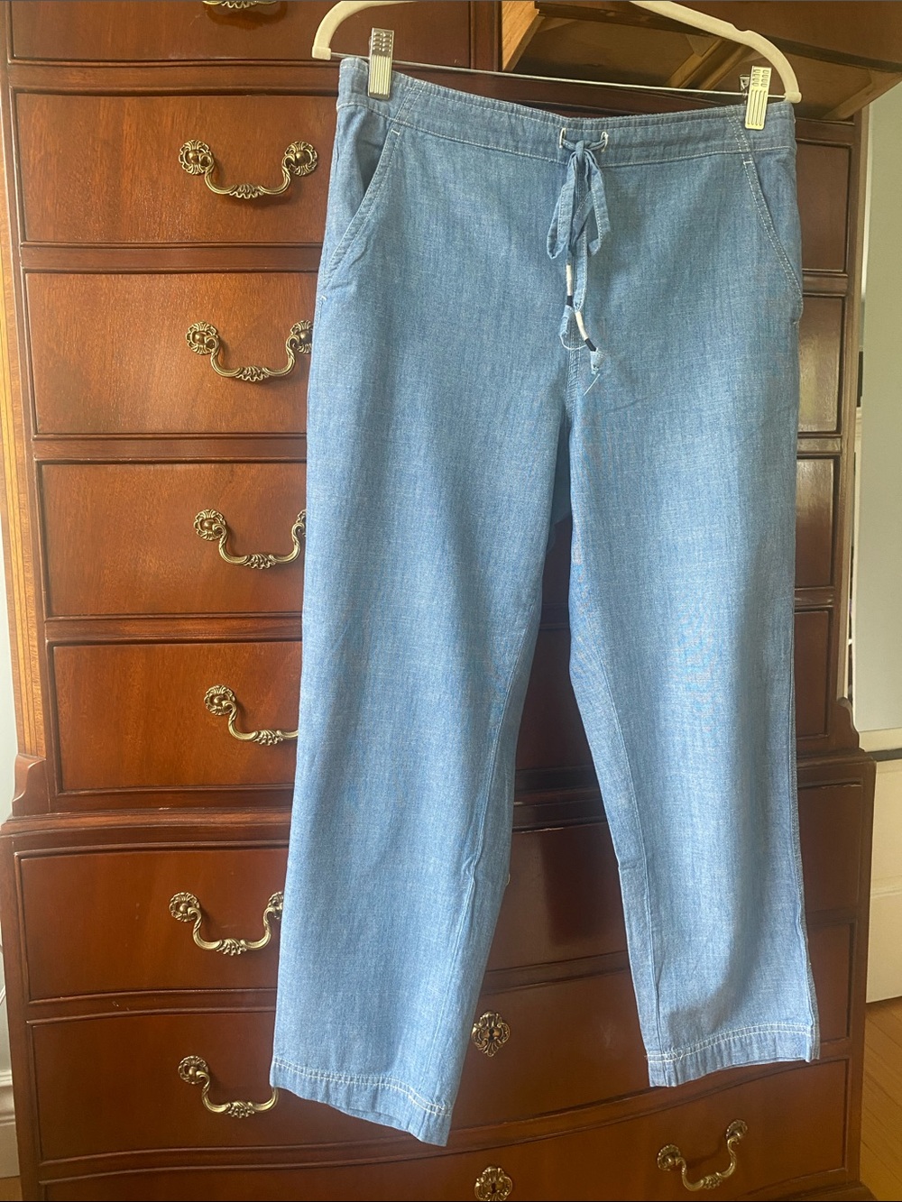 J. Crew Light Blue Cropped Chambray Pants